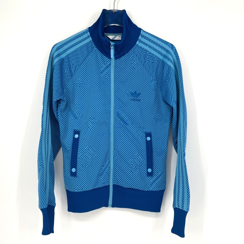 Adidas Retro Throwback Track Jacket Monogram Emblem Blue Unisex S 2009